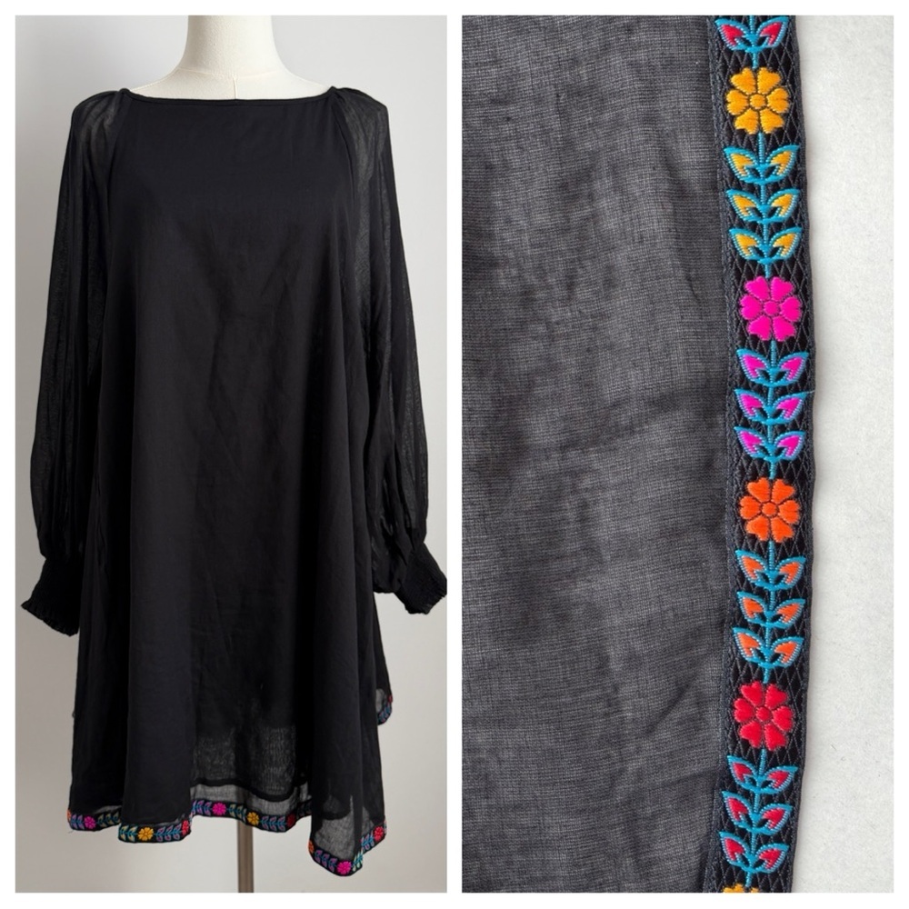 Pitusa Women’s Dress Cover Up Tunic Cotton Embroidery Size OS (M-XL)